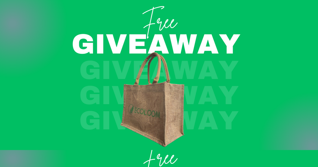 eco-friendly jute tote bag with ECOLoom logo – free gift with purchase
